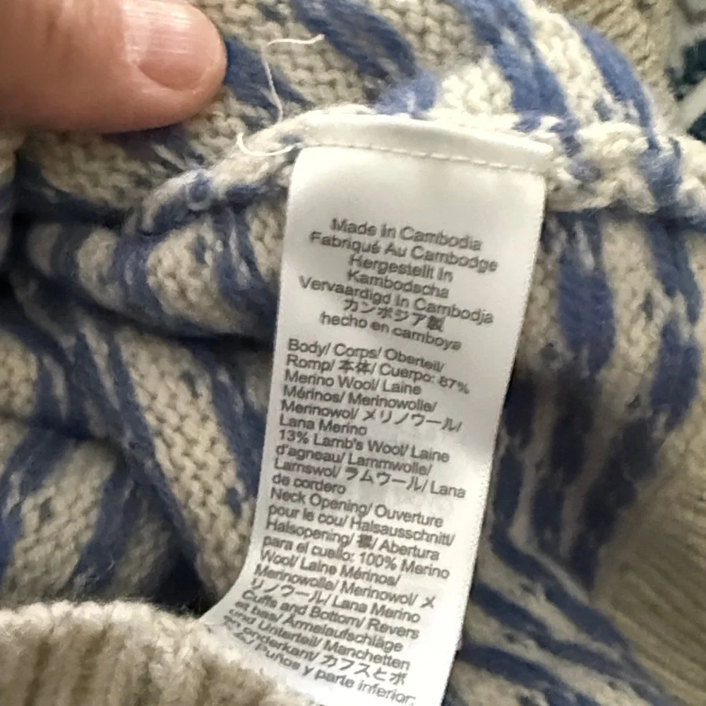 J. Crew Striped Knit Sweater - Cream and Blue